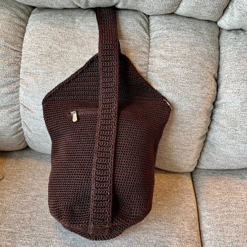 The Sak Brown Crochet Crossbody Sling Bag - Picture 3 of 13